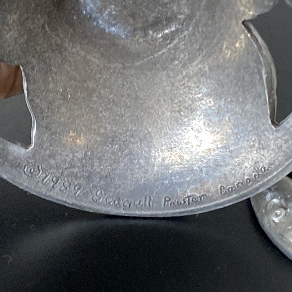 Pair Seagull pewter Canada 1989 candlestick  holders! Grapes and Grapevines - Picture 4 of 11